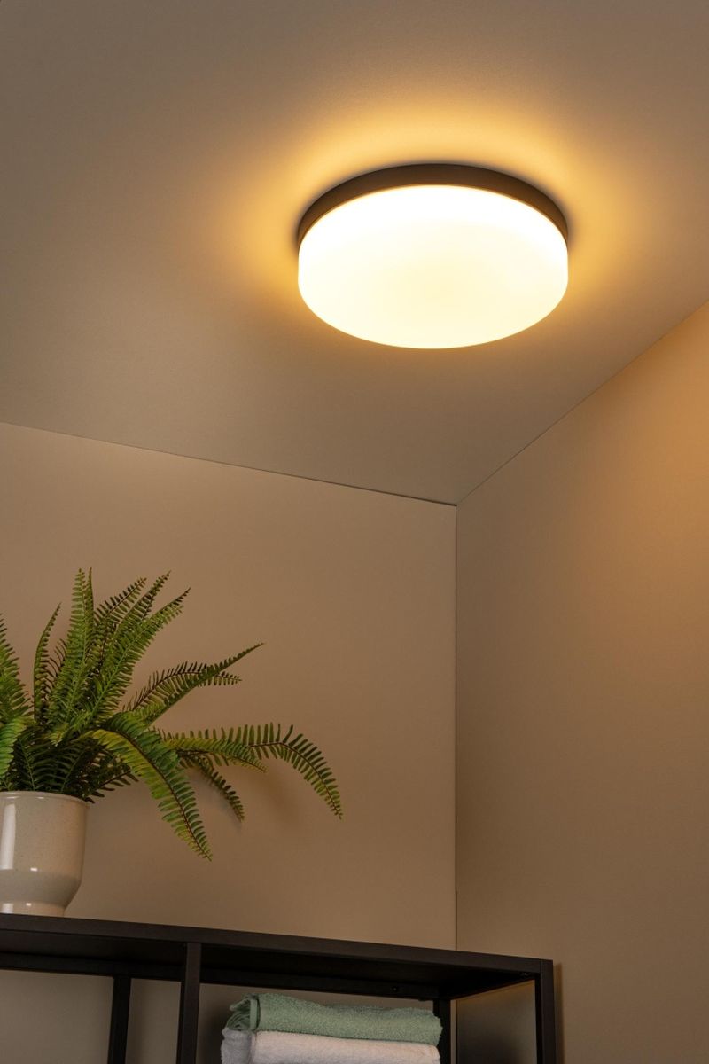 Lucide BISKIT - Zapustené stropné svietidlo Kúpeľňa - Ø 34,5 cm - LED - 1x24W 2700K - IP44 - Čierna